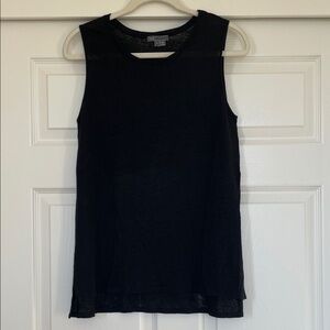 Vince 100% Linen Lightweight Flowy Black Tank Top Women's L